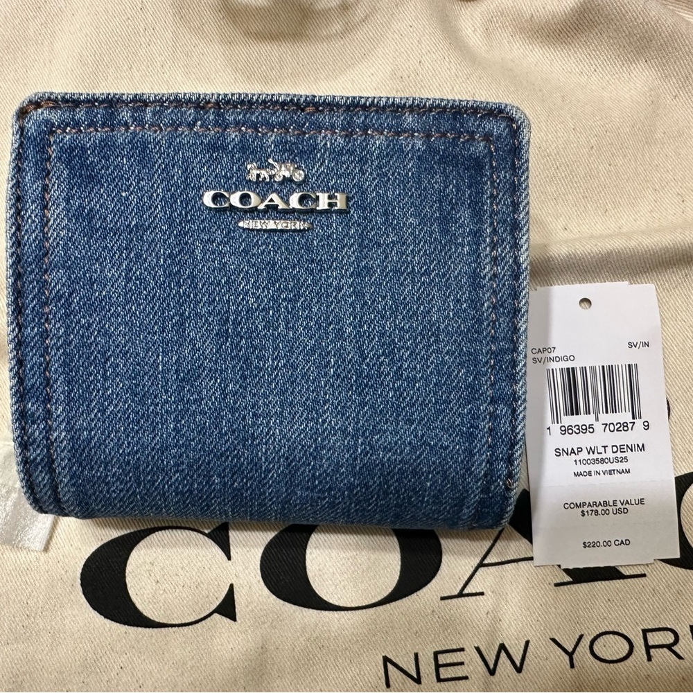 Coach Denim Snap Wallet - Picture 3 of 14